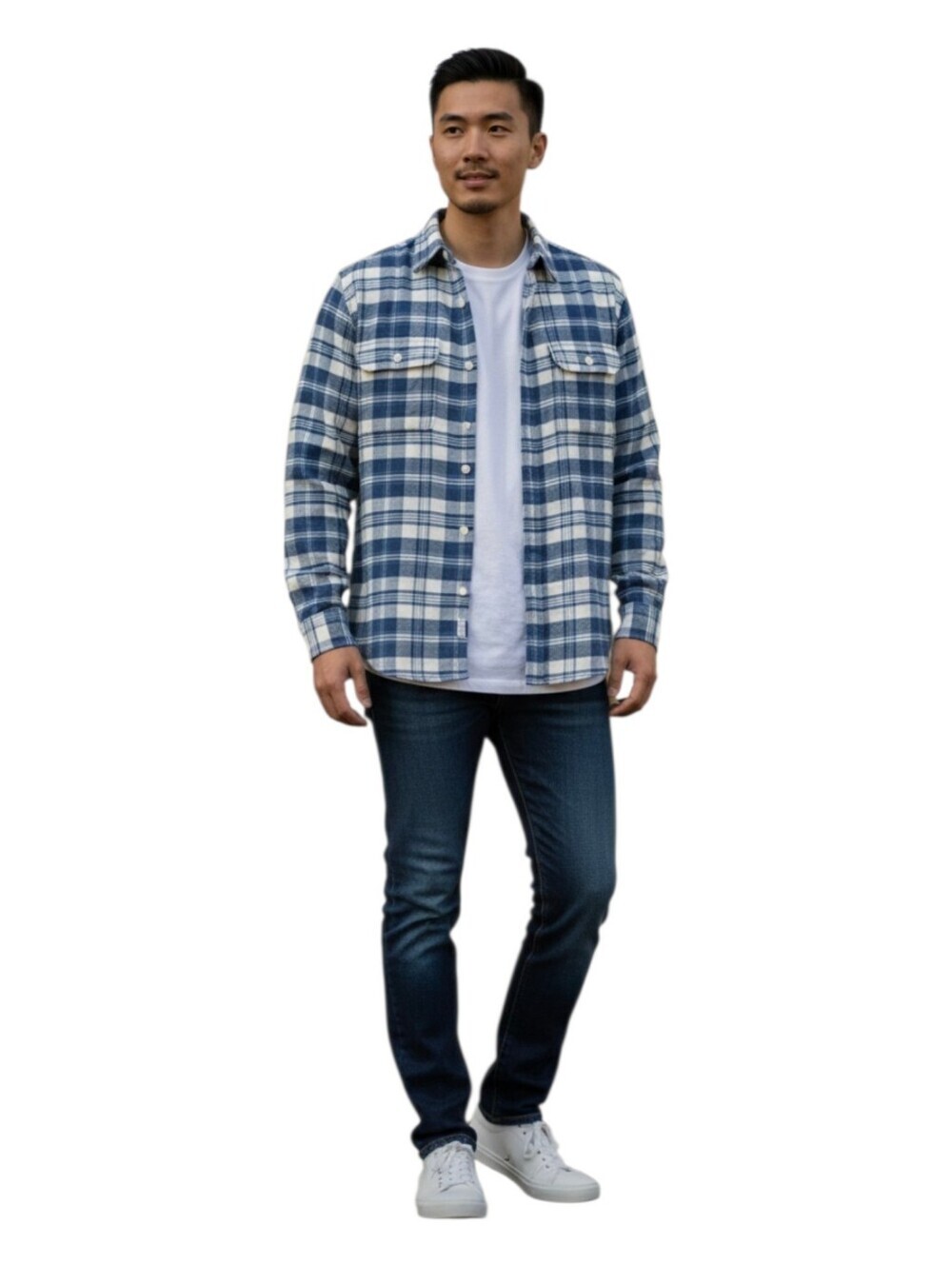 Polo Ralph Lauren Mens Blue Plaid Relaxed Fit Flannel Shirt Size Small
